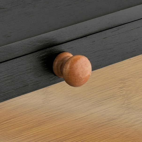 Chlebak bambusowy z p&oacute;łką Tadar czarny 40 x 25 x 35 cm
