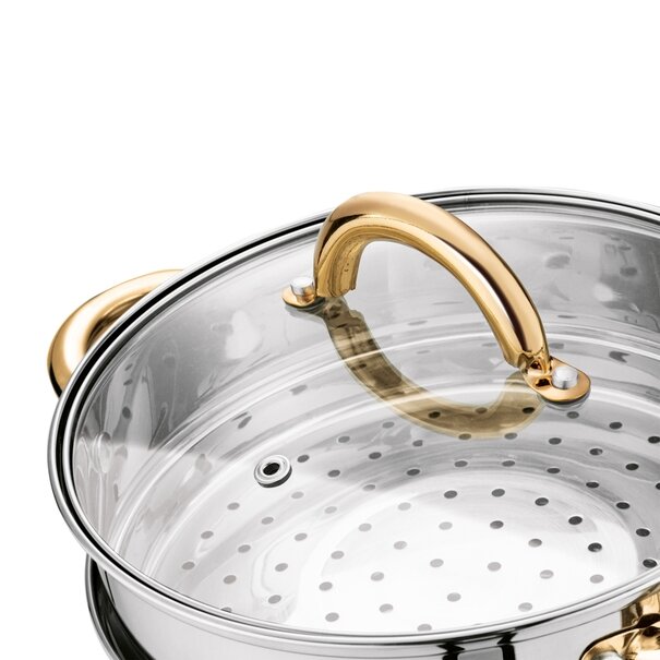 Garnek do gotowania na parze Konighoffer Faro Gold 2,9 l 3 elementy