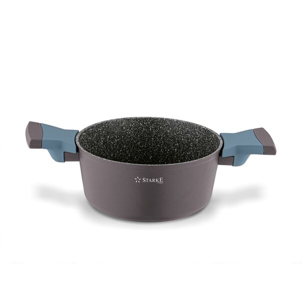 Garnek na indukcję marmurowy z pokrywką Starke Pro Luxury Grey 1,7 l