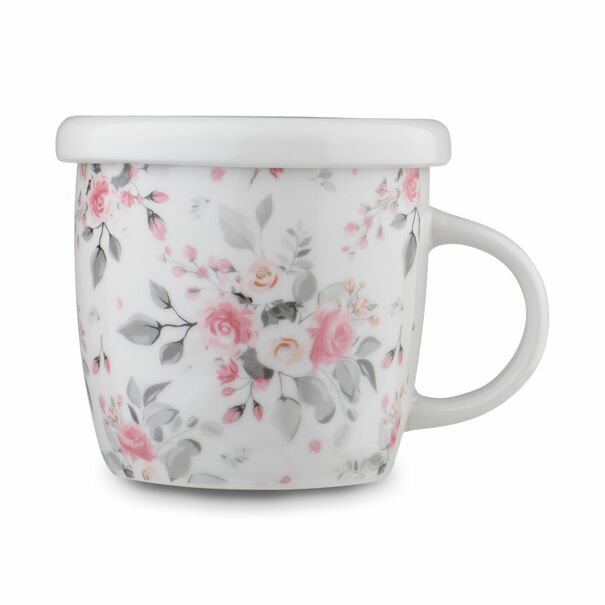 Kubek porcelanowy z zaparzaczem nierdzewnym Tadar R&oacute;życzki 320 ml