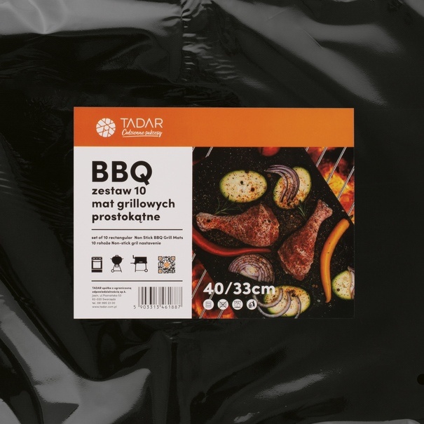 Maty grillowe Tadar BBQ 40 x 33 cm prostokątne 10 sztuk