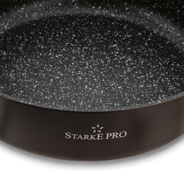 Patelnia głęboka na indukcję z pokrywką Starke Pro Starlet Brown 28 x 8 cm