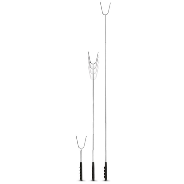 Widelec ogniskowy do pieczenia kiełbas teleskopowy Tadar 30-115 cm zestaw 4 sztuki