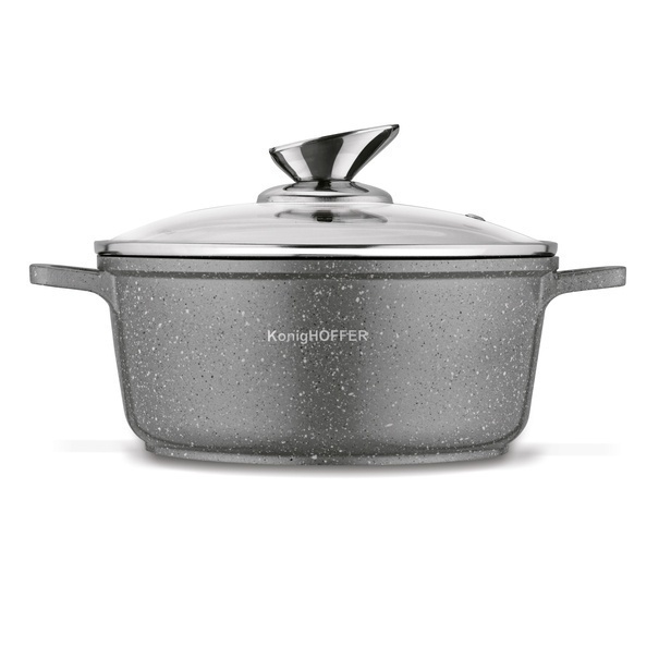 Zestaw garnk&oacute;w Konighoffer Pollo Grey 8 element&oacute;w 2 nakładki i 2 podkładki