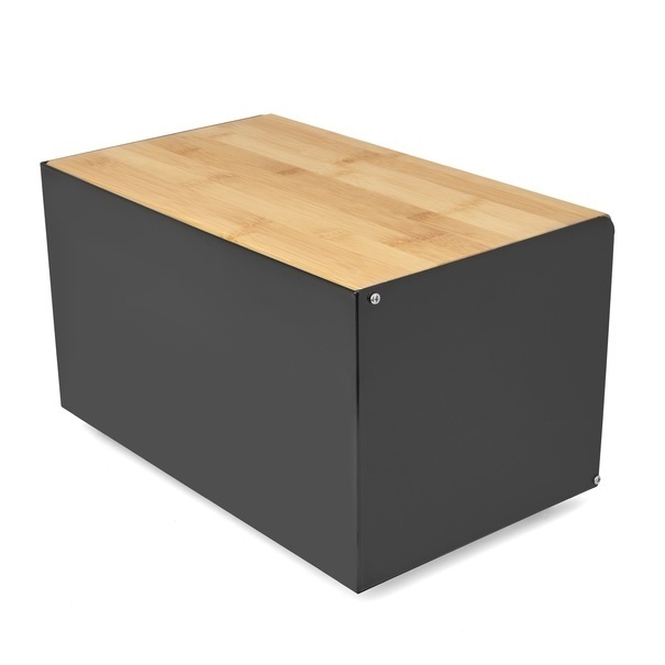 Chlebak metalowy Tadar Geometric 35,5 x 21,5 x 21 cm czarny