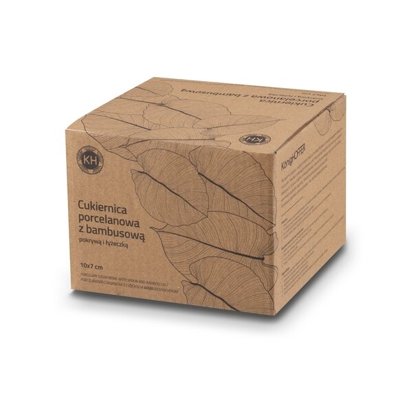 Cukiernica z łyżeczką i bambusową pokrywką porcelanowa NBC Konighoffer 350 ml czarna