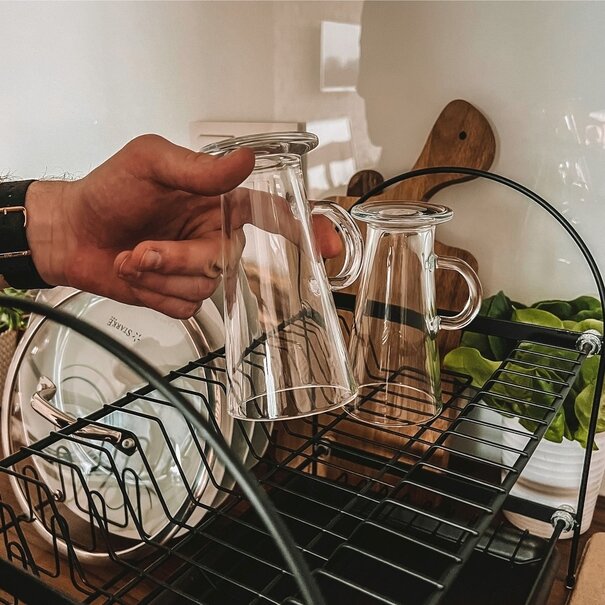 Komplet sześciu szklanek Tadar Caffe Latte 250 ml i 6 łyżeczek koktajlowych