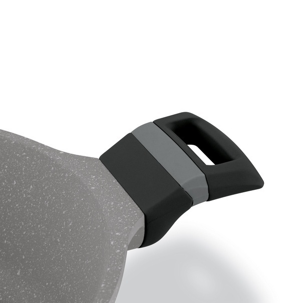 Patelnia na indukcję marmurowa z pokrywką kr&oacute;tkie uchwyty Starke Pro Musse Grey 28 cm