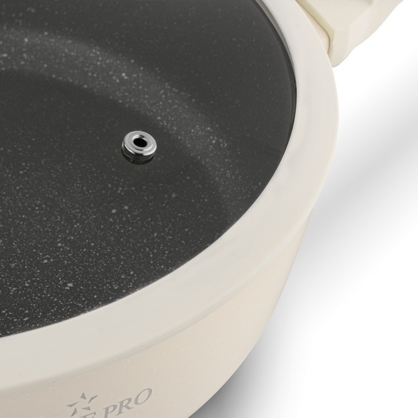 Patelnia na indukcję non-stick kr&oacute;tkie uchwyty z pokrywką Starke Pro Brule 28 cm
