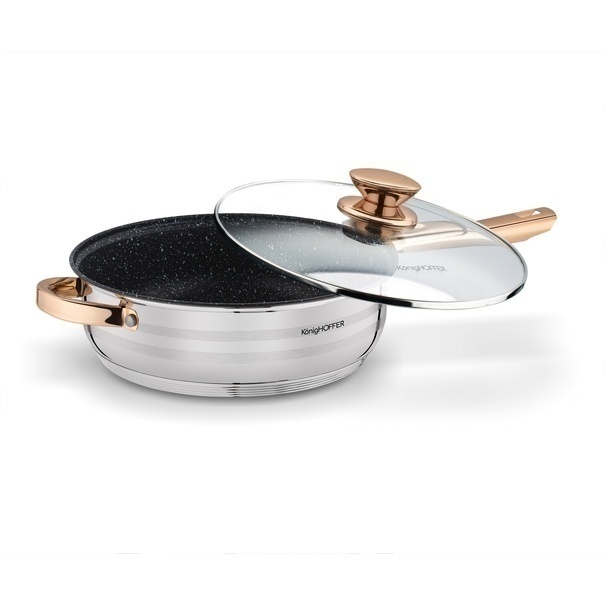 Zestaw garnk&oacute;w na indukcję Konighoffer Bari Rose Gold 12 element&oacute;w