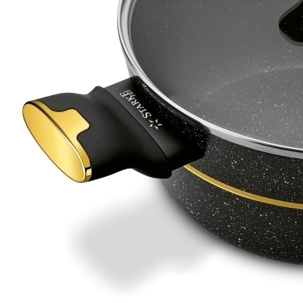 Zestaw garnk&oacute;w na indukcję Starke Pro Golden Marble 10 element&oacute;w