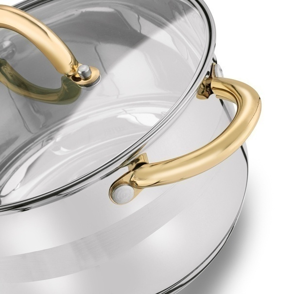 Zestaw garnk&oacute;w nierdzewnych Konighoffer Faro Gold 12 element&oacute;w