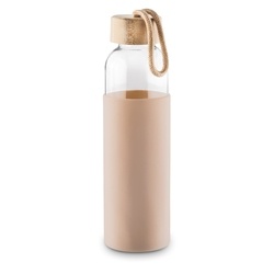 Butelka szklana na wodę Tadar Pure 0,5 l z osłoną silikonową beżowa