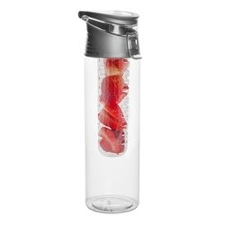 Butelka z wkładem na owoce i lód plastikowa Tadar 700 ml szara
