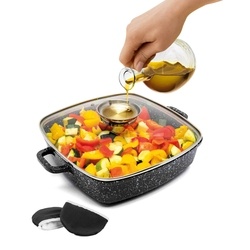 Garnek ceramiczny Konighoffer Kingstone 28 cm kwadratowy z aromatyzerem