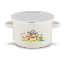 Garnek emaliowany z pokrywką retro Tadar Garden 1,2 l