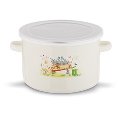 Garnek emaliowany z pokrywką retro Tadar Garden 2,3 l