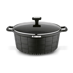 Garnek na indukcję z powłoką marmurową i pokrywką Starke Pro Crows Marble 6,2 l