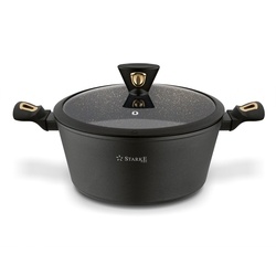 Garnek na indukcję z powłoką marmurową Starke Pro Dark Gold 6 l
