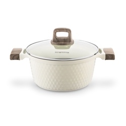 Garnek z powłoką ceramiczną na indukcję Konighoffer Rosti 24 cm 4,7 l kremowy