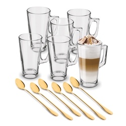 Komplet szklanek Tadar Alani 380 ml 6 sztuk i 6 łyżeczek koktajlowych