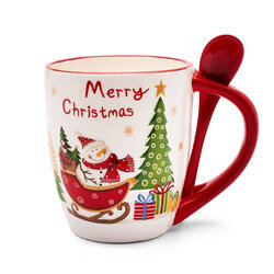 Kubek ceramiczny bożonarodzeniowy z łyżeczką Tadar Christmas 400 ml