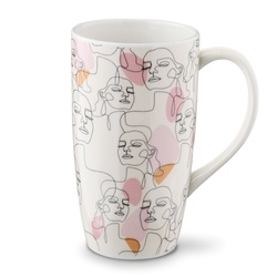 Kubek porcelanowy do kawy i herbaty Tadar Eli Twarze 600 ml