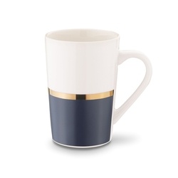 Kubek porcelanowy do kawy i herbaty Tadar Onyx 460 ml biało-granatowy