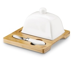 Maselniczka porcelanowa z nożykiem Konighoffer Ceramic 18 x 17 x 11 cm biała