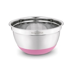 Miska nierdzewna Konighoffer 16 cm silikonowa podstawa r&oacute;żowa