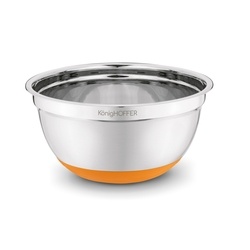 Miska nierdzewna Konighoffer 24 cm silikonowa podstawa pomarańczowa