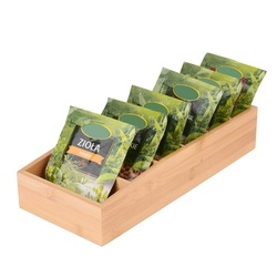 Organizer na przyprawy bambusowy Konighoffer 6 przegr&oacute;dek 15 x 35 x 7 cm