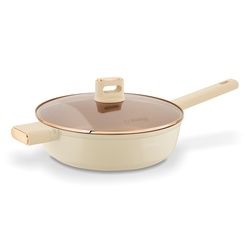 Patelnia głęboka na indukcję z pokrywką Starke Pro Starlet Beige 28 x 8 cm