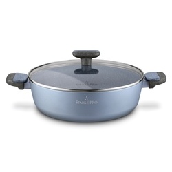 Patelnia na indukcję non stick kr&oacute;tkie uchwyty z pokrywką Starke Pro Double 28 cm