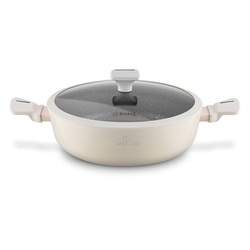 Patelnia na indukcję non-stick kr&oacute;tkie uchwyty z pokrywką Starke Pro Brule 28 cm