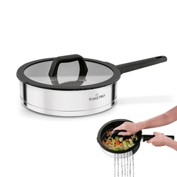 Patelnia nierdzewna non-stick z pokrywką Starke Pro Rigor 24 cm