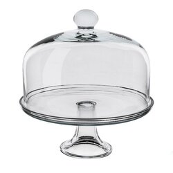 Patera na ciasto szklana z kloszem Edwanex 30 cm