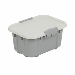 Pojemnik plastikowy do przechowywania z pokrywą Branq Velur 26 x 19 x 13,5 cm szary