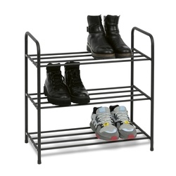 Regał na buty stalowy Konighoffer Arco 63 x 28 x 61 cm 3 poziomy czarny