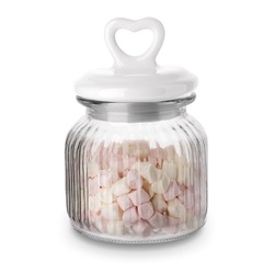 Słoik ozdobny z pokrywką ceramiczną Tadar Serce 650 ml okrągły