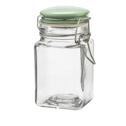 Szklany słoik z klipsem i ceramiczną pokrywką miętową Tadar 250 ml