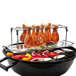 Stojak do pieczenia grillowania na podudzia i skrzydełka z tacką Tadar BBQ