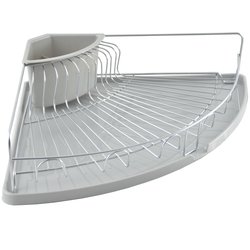Suszarka do naczyń narożna z ociekaczem na sztućce Tadar 57 x 40 x 11,5 cm szara