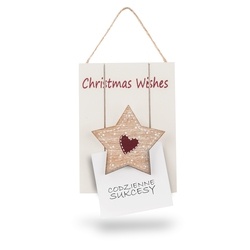 Zawieszka ścienna bożonarodzeniowa Tadar Wishes 10 x 2 x 13,5 cm biała