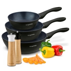Zestaw 3 patelni głębokich na indukcję Konighoffer Corvos 20 cm 24 cm 28 cm i 7 akcesoriów