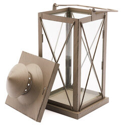 Lampion metalowy Tadar 18 x 18 x 40 cm antracyt
