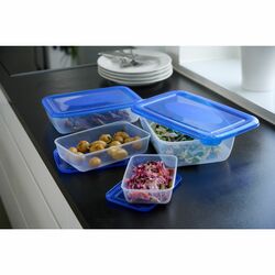 Komplet 4 pojemników na żywność Plast Team Polar 0,46 l 0,9 l 1,9 l 3 l prostokątne