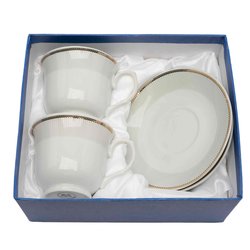 Komplet dwóch filiżanek do kawy ze spodkami Tadar Bella Feguro Modelli 250 ml