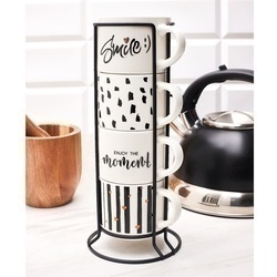 Komplet kubków na stojaku Tadar Decor 300 ml 4 sztuki