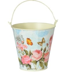 Osłonka na doniczkę metalowa Tadar Wiaderko 15,5 x 24 cm mix wzorów